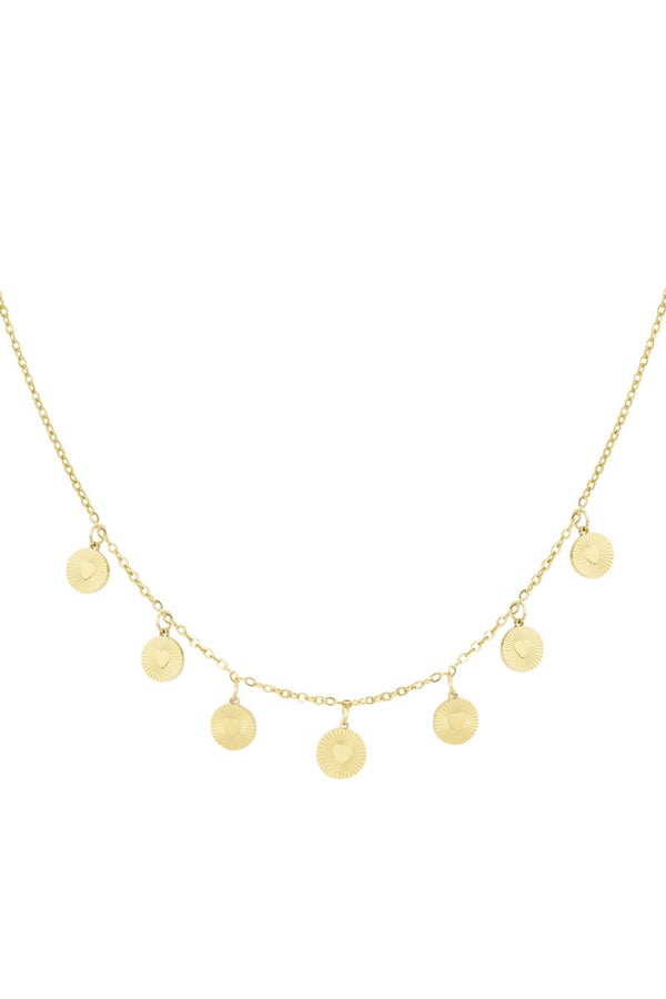 Ketting hartjes coins - goud