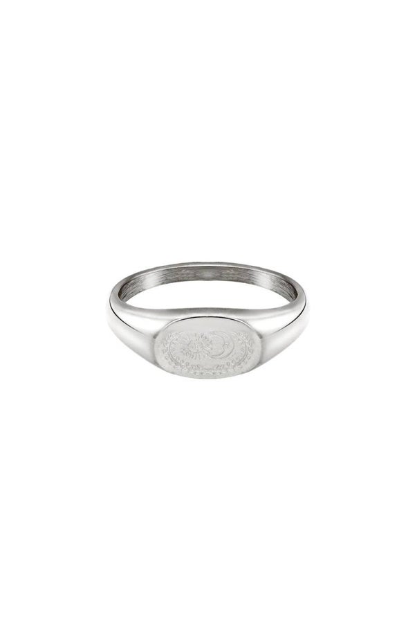 Ring Sun & Moon Zilver Stainless Steel