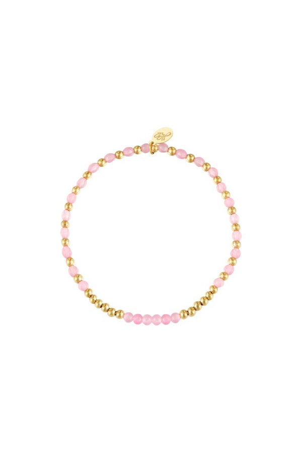 Armband Beads Spheres Pink & Gold Stainless Steel
