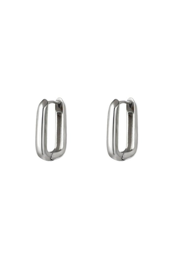 Oorbellen vierkant Stainless Steel