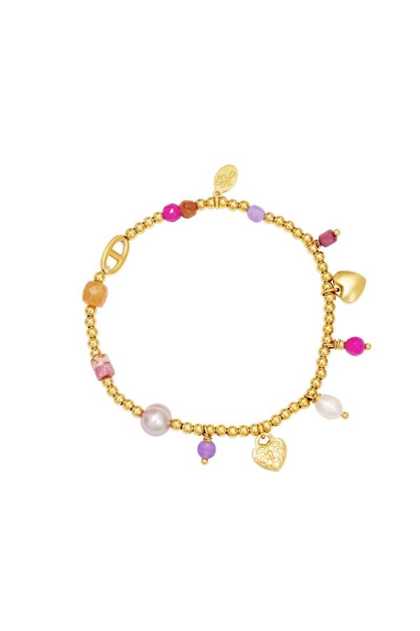Roestvrij stalen armband kralen the good life Goud Stainless Steel