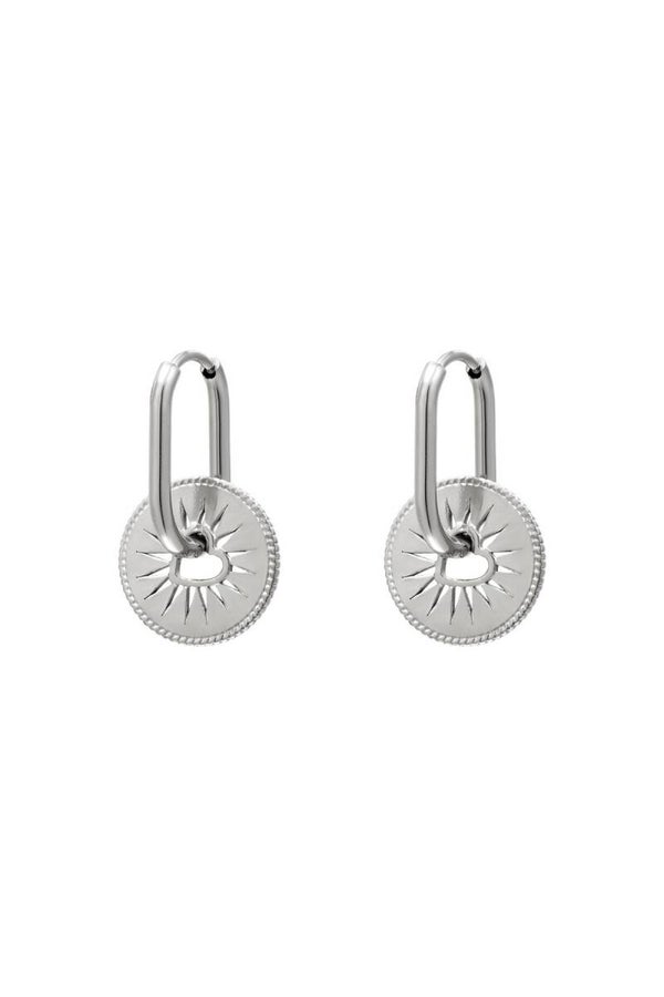 Edelstalen oorbellen met hart munt Zilver Stainless Steel