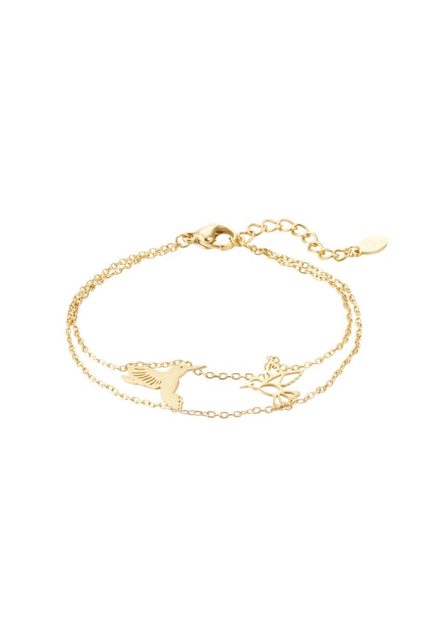 Armband 2 vogels - goud