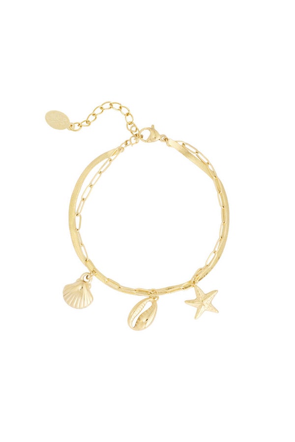 Armband met zeebedels - goud