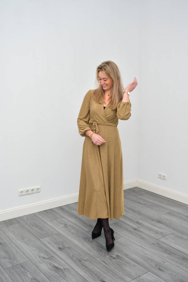 Jurk glitter lang - goud