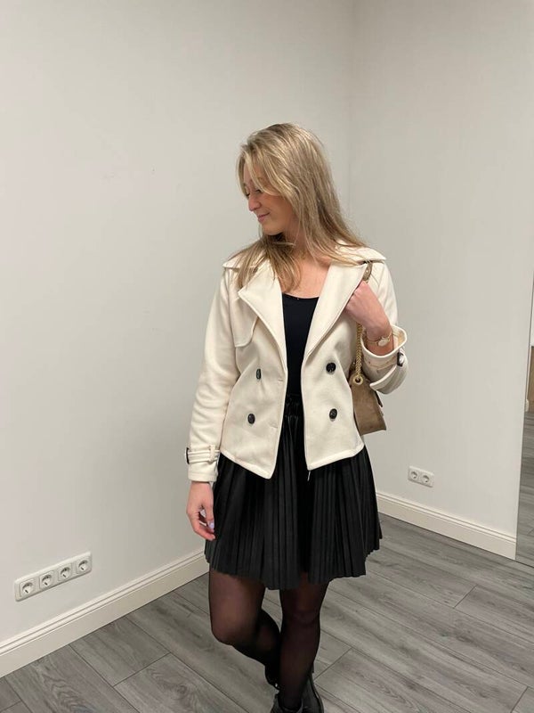 Rokje plooirok - leer