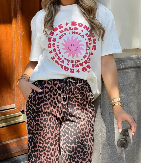 T-shirt Sunny rood/wit