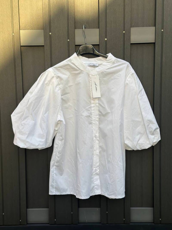 AMBIKA blouse pofmouw l Wit