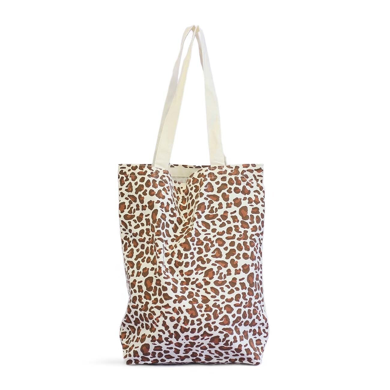 Canvas shopper medium - Luipaard beige