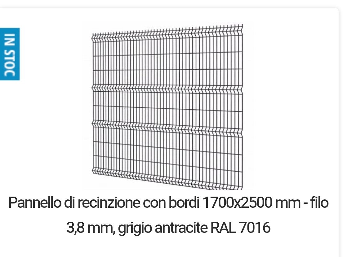 Panello di recinzione con bordi