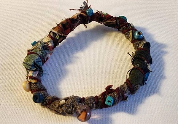 Fabric beaded bracelet