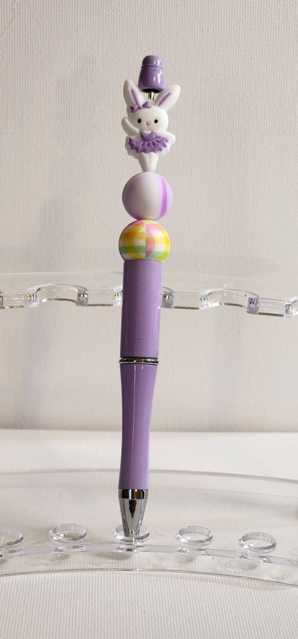 Lavender pen with bunny bead