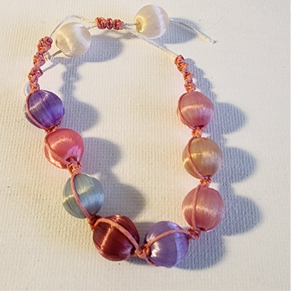 Satin beaded bracelet