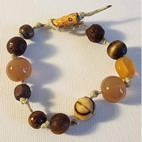 Hemp twine beaded bracelet