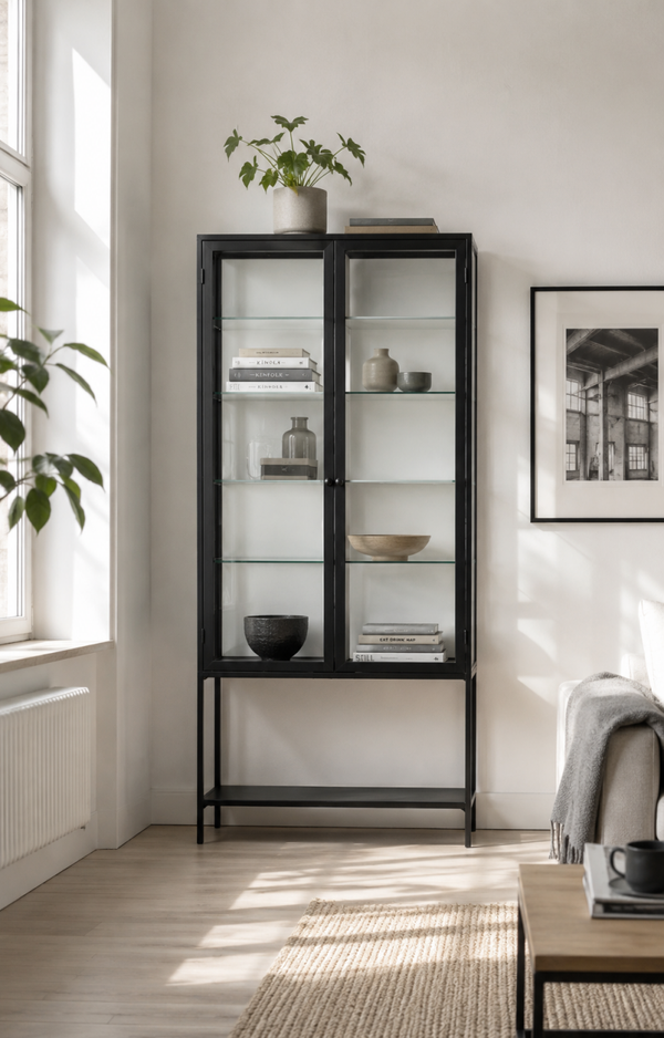 Industrial Vitrine MIMI– Schwarz | Eisen & Glas