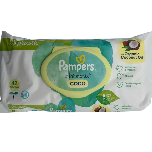 42 LINGETTES PAMPERS HARMONIE COCO-0% Alcool