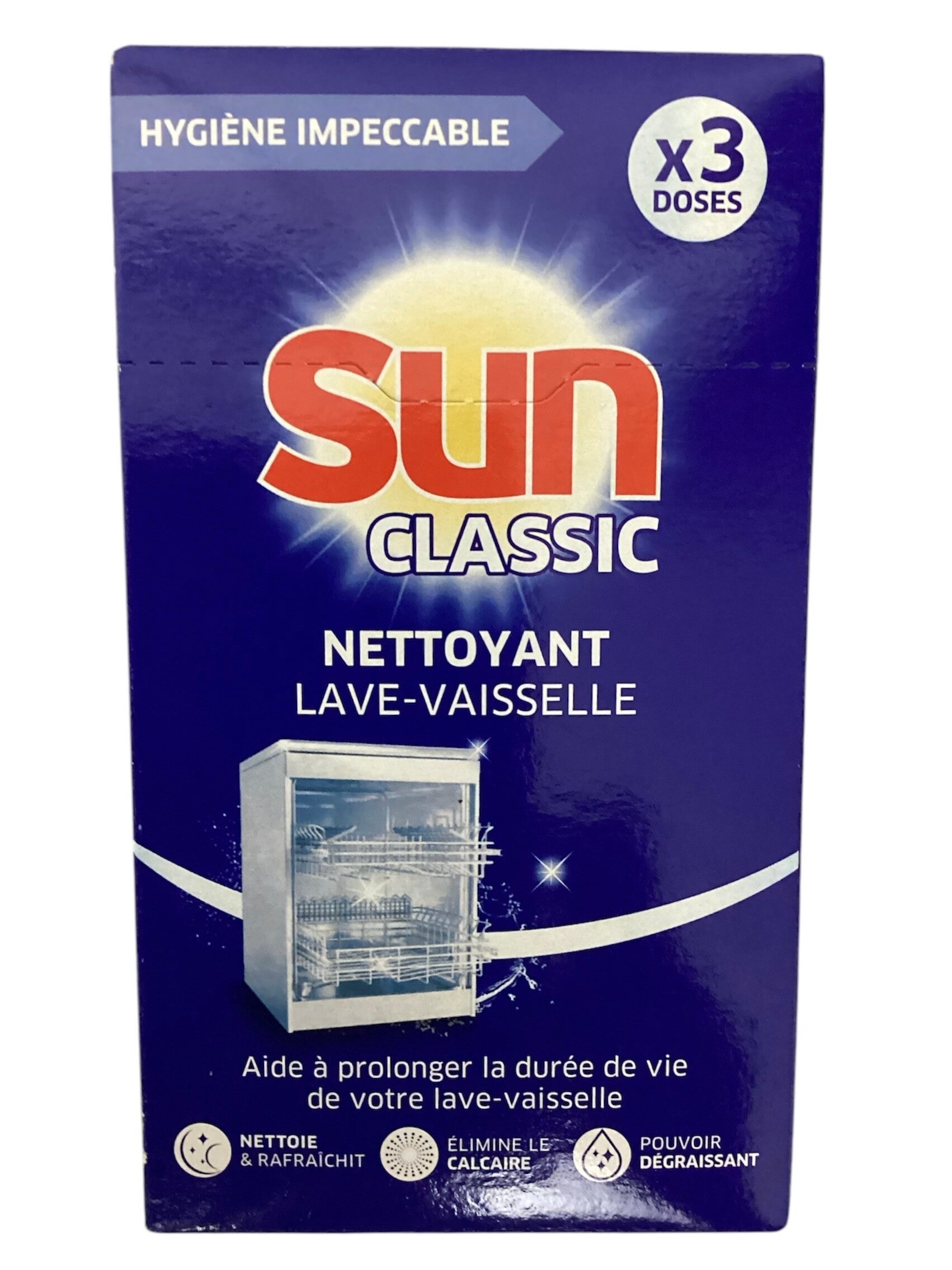 SUN NETTOYANT LAVE-VAISSELLE CLASSIC 3 Doses contre le Calcaire et les Dépôts de Graisse