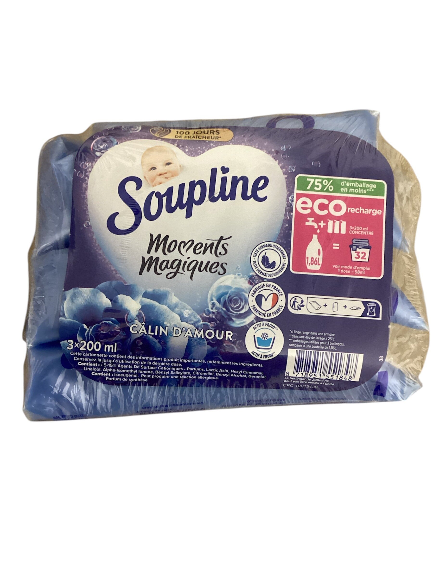 Adoucissant Soupline Moments Magiques Câlin D'amour-3x200ml