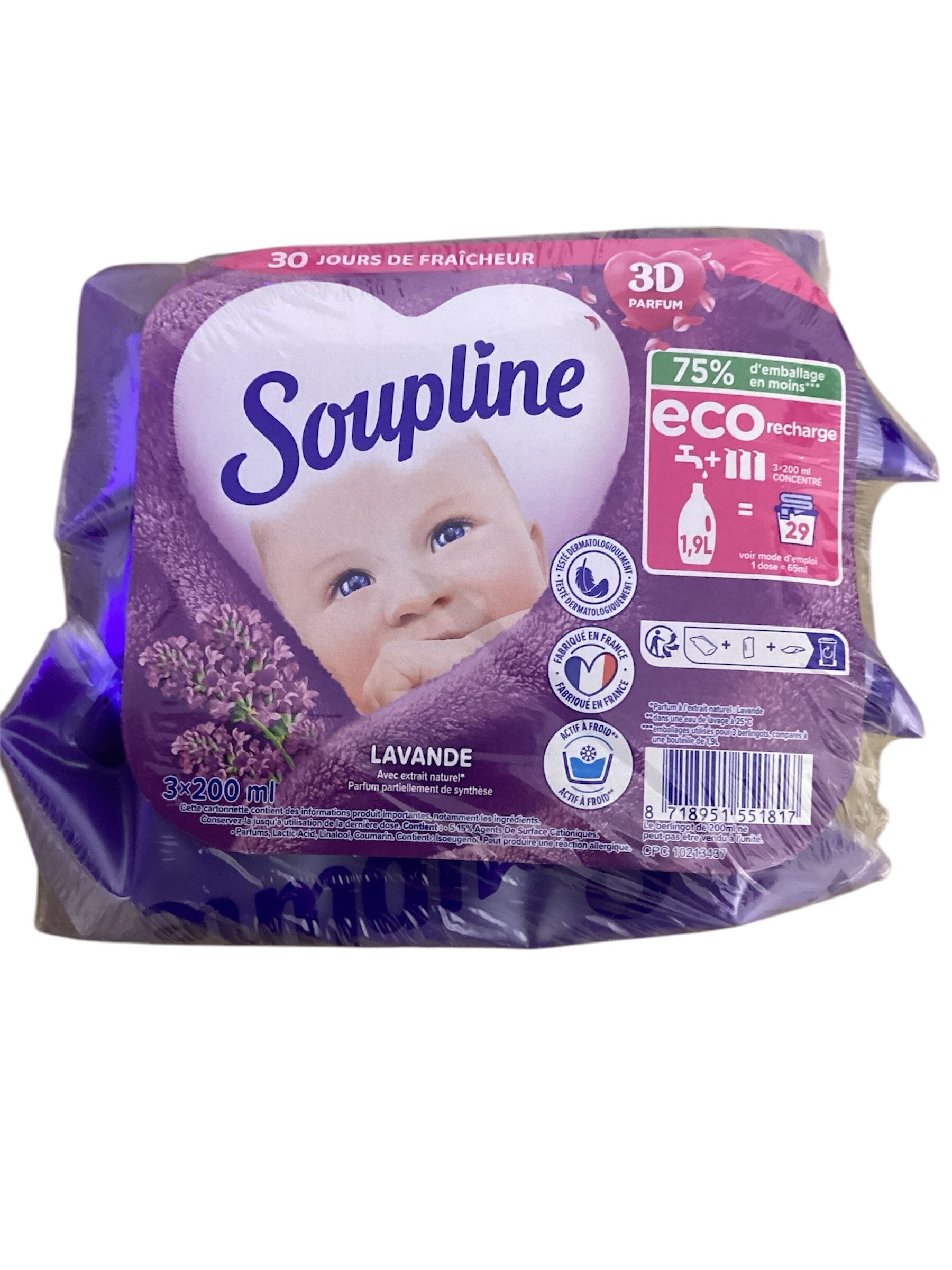 Adoucissant Soupline Doses Lavande-3x200ml