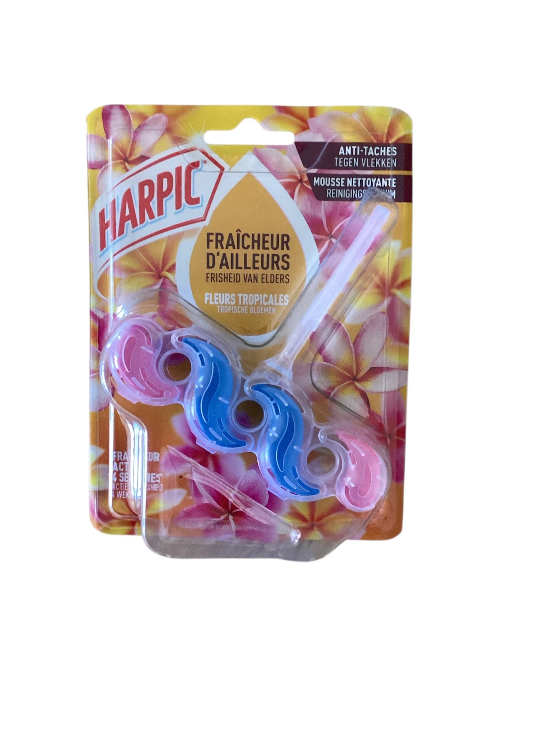 HHARPIC Bloc WC- Nettoyant WC FRAIÎCHEUR D'AILLEURS- Fleurs Tropicales- 35g
