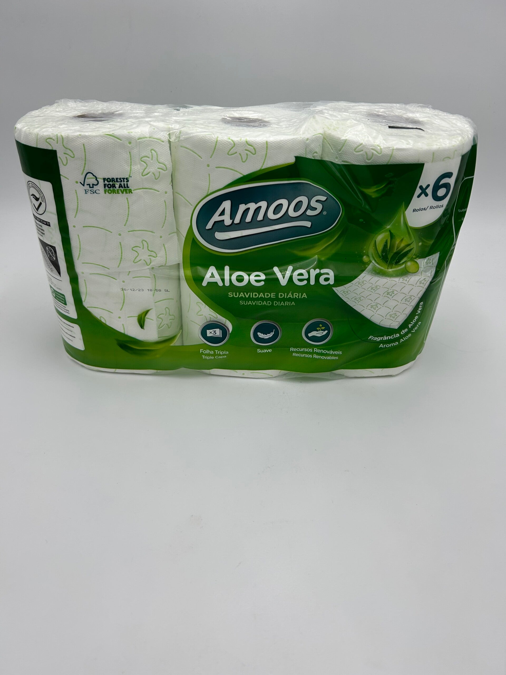 Amoos Super Roll Mehrzweckpapier, 6 Rollen, Hohe Festigkeit Und Saugfähigkeit, Für Zuhause Und Lebensmittel, 100% FSC-Zellulose, Nachhaltig Und Vielseitig