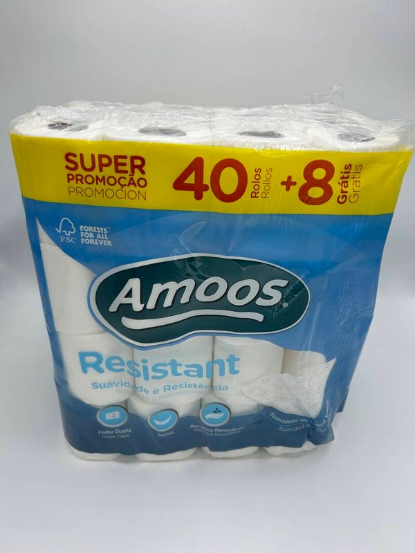 AMOOS PAPIER HYGENIQUE 48 ROULEAUX DOUBLE EPAISSEUR