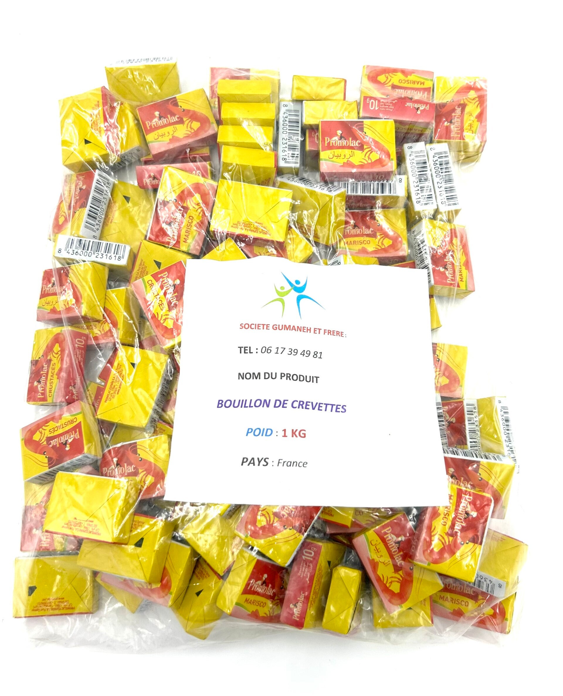 BOUILLON DE CREVETTES EN CUBE 1Kg HALAL DE 100 PIECES DE LA MARQUE PROMOLAC
