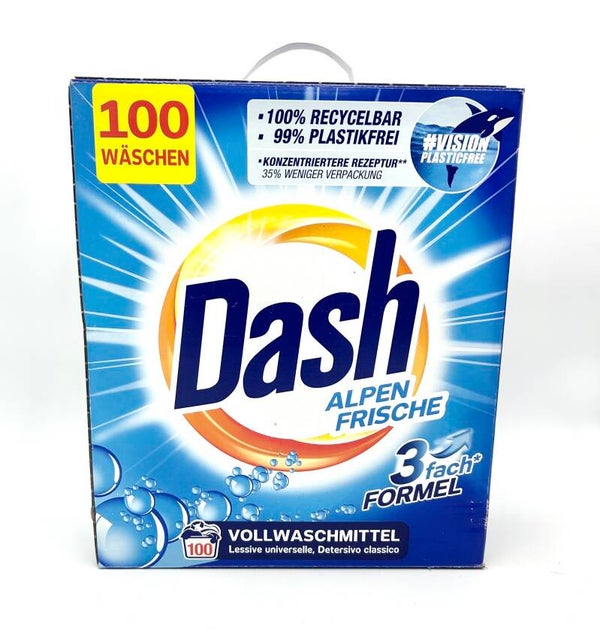 LESSIVE UNIVERSELLE EN POUDRE Dash ALPEN FRISCHE 100 LAVAGES 6KG