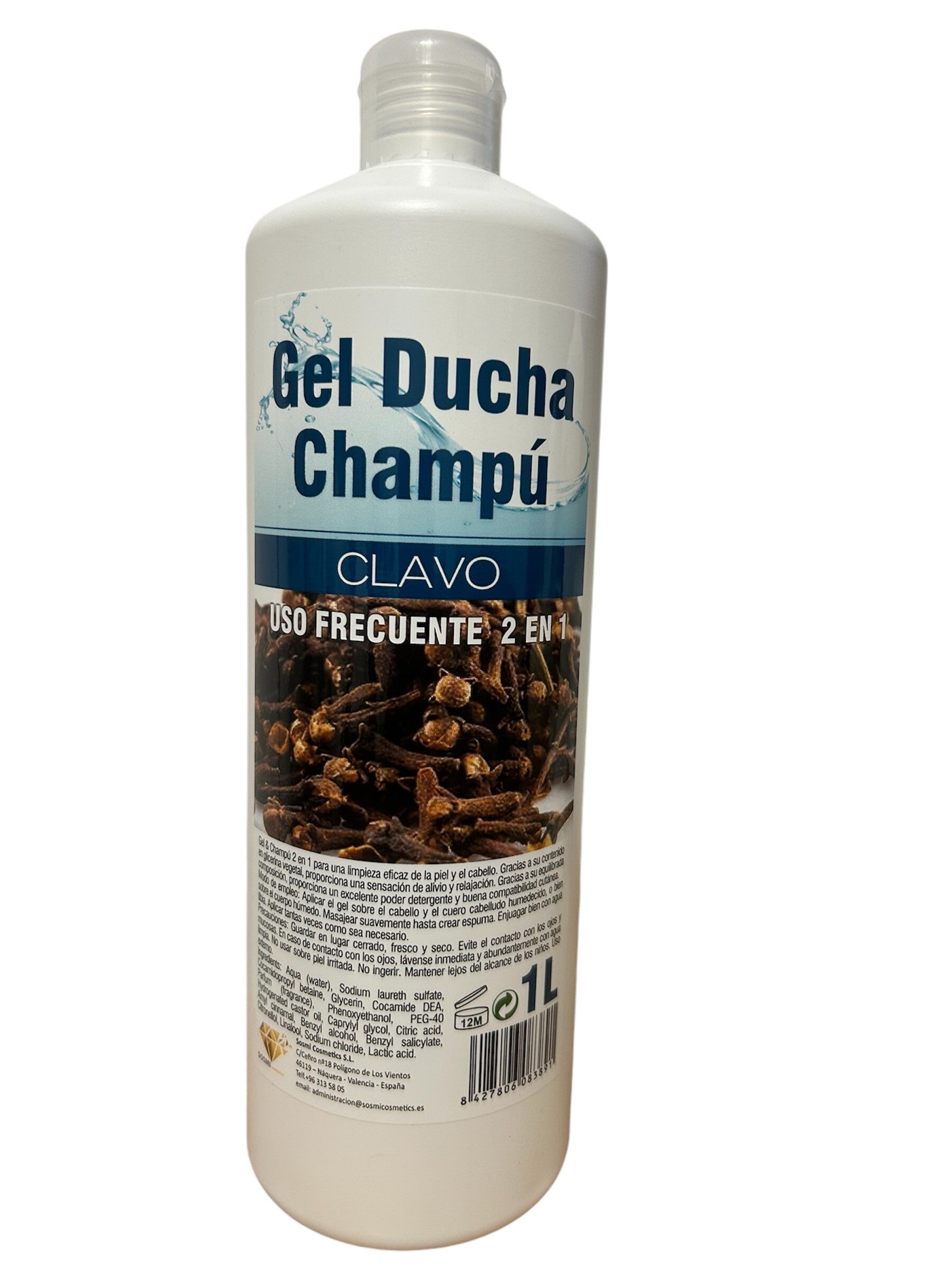 GEL DOUCHE & CHAMPOING( GEL DUCHA Y CHAMPU 2 EN 1 CLAVO 1L