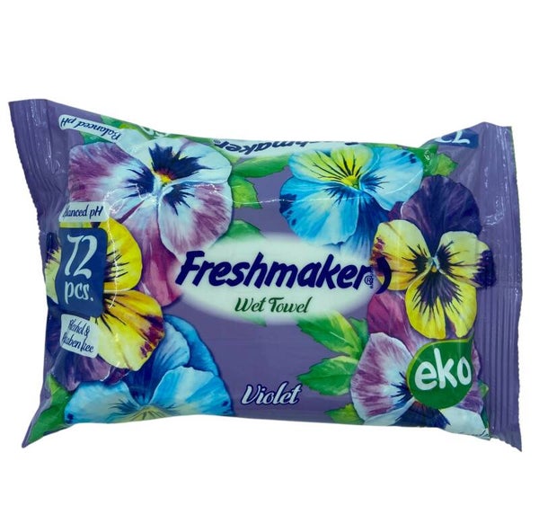FRESHMAKER WET TOWEL VIOLET de 72 Lingettes humide pour Bébé