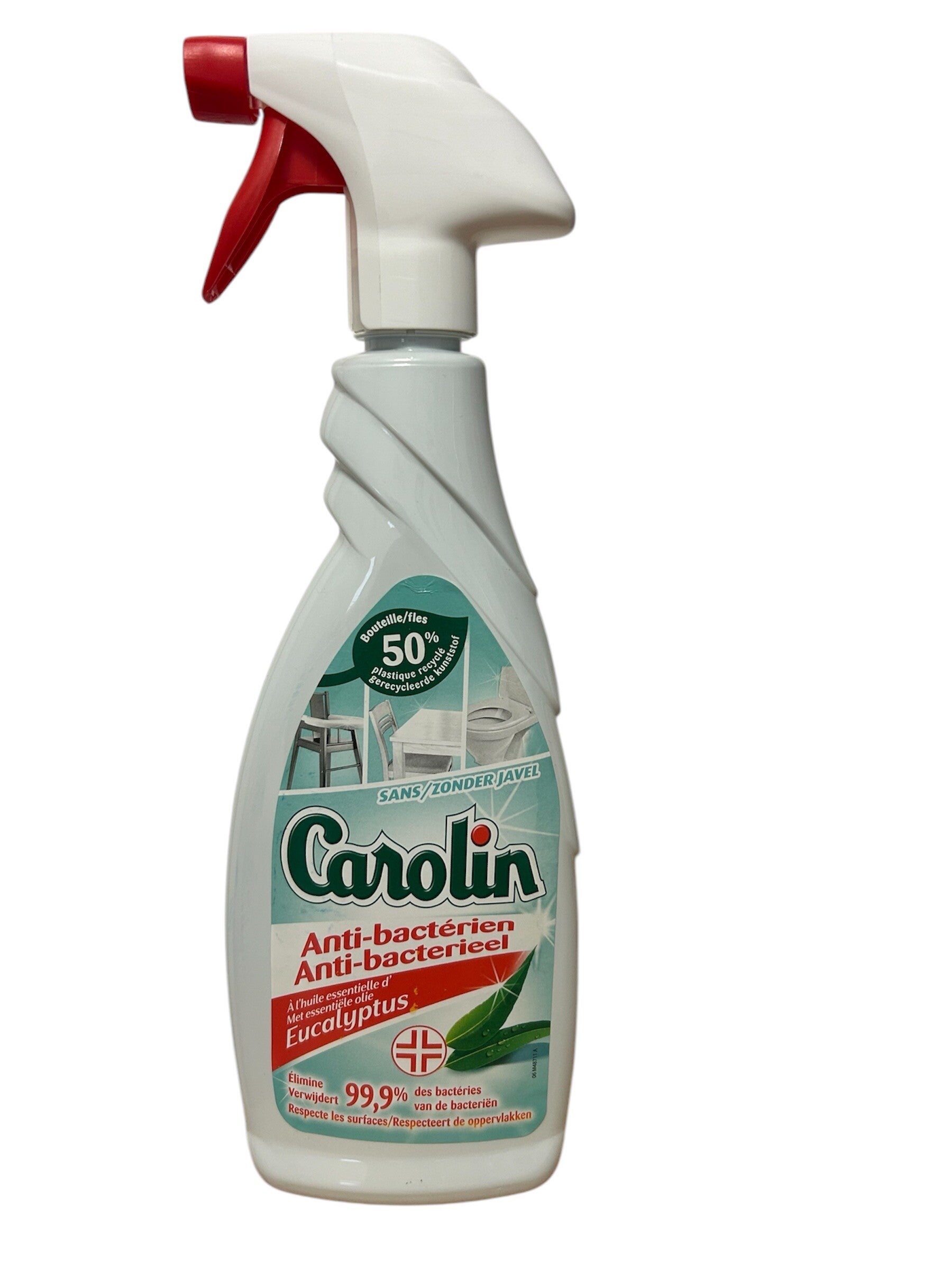 CAROLIN ANTI-BACTERIEN A L'HUILE ESSENTIELLE D'EUCALYPTUS SANS JAVEL 650ml