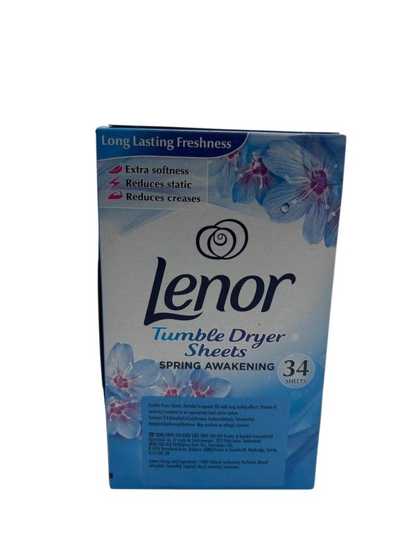 LENOR LINGETTES POUR SECHE-LINGE FRAÎCHEUR REVEIL DU PRINTEMPS 34 PIECES