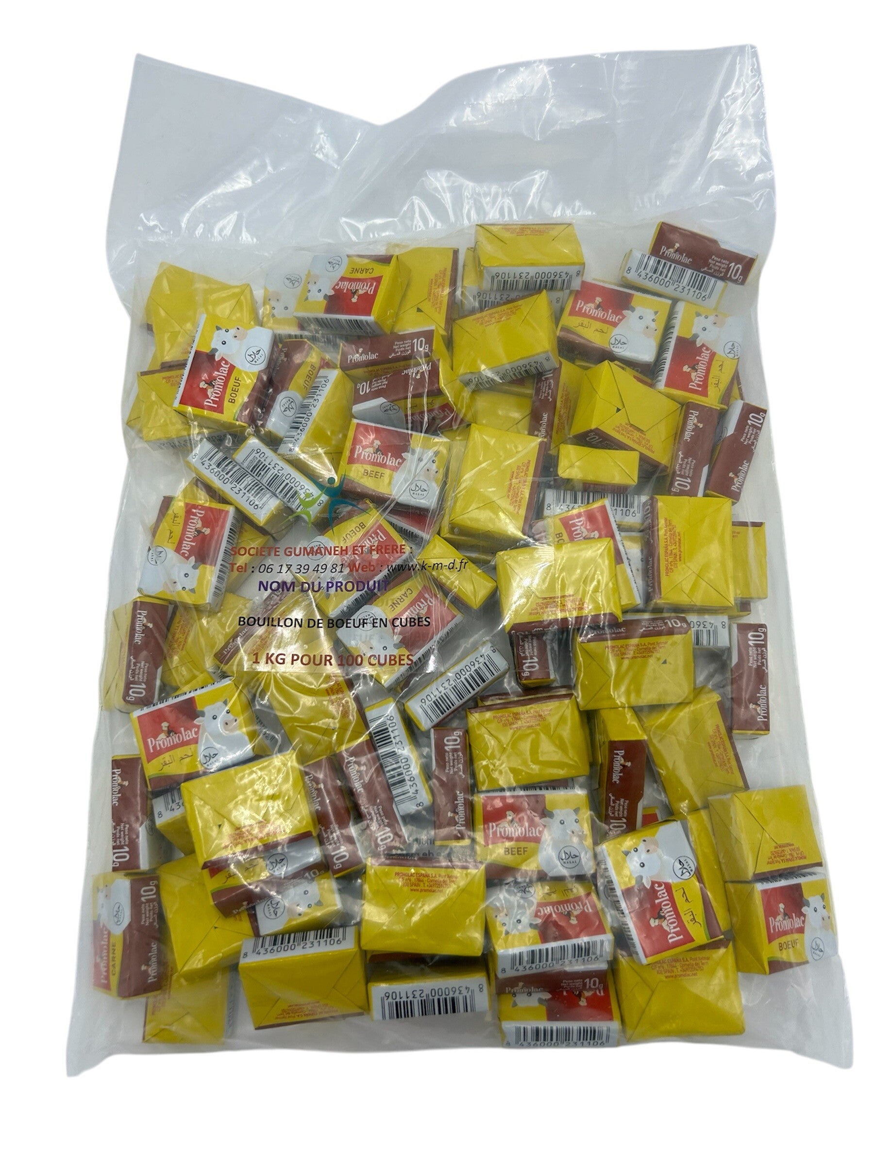 BOUILLON EN CUBE DE BOEUF 1Kg POUR 100 PIECES PROMOLAC