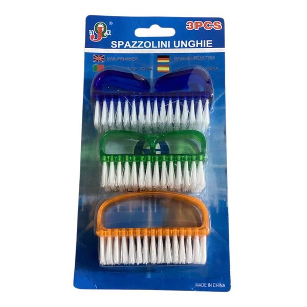 LOT DE 3 BROSSES A ONGLE- TROIS COULEURS