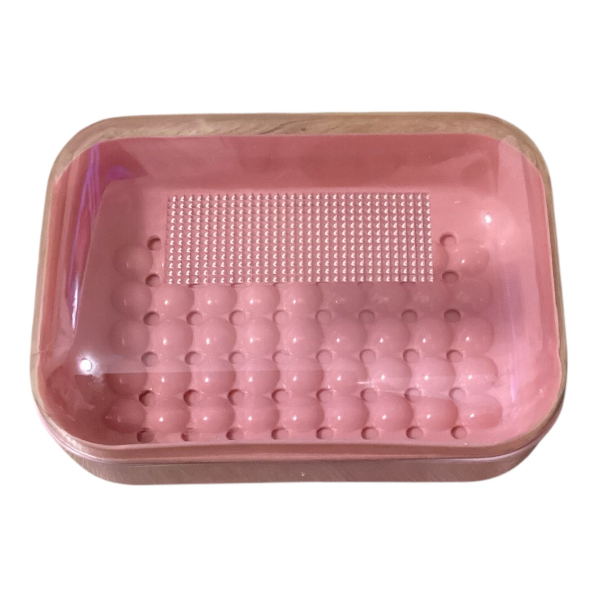 BOITE A SAVON TRANSPARENTE-ROSE