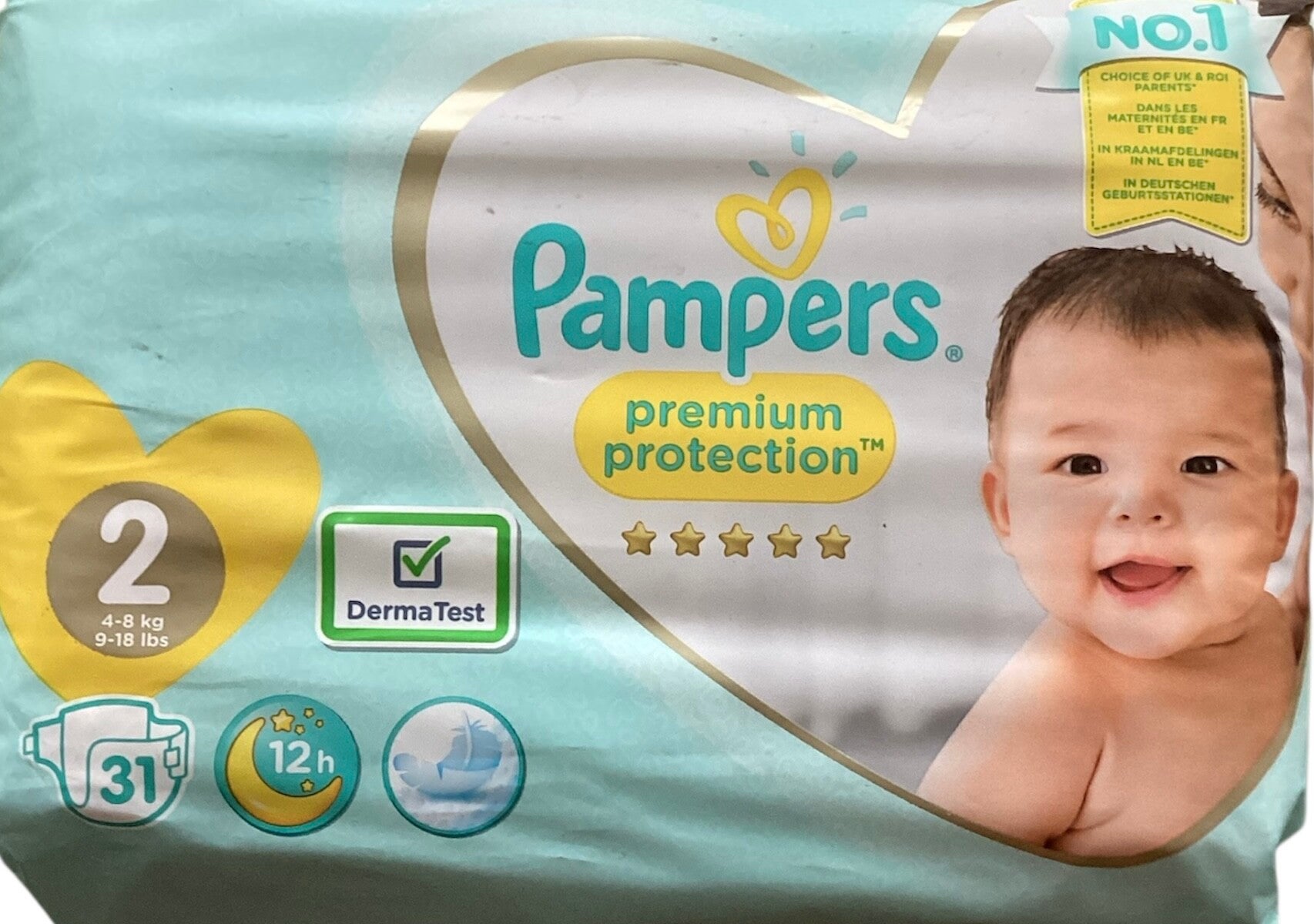 Pampers-Couches Premium Protection-T2(4-8Kg) x31 Couches