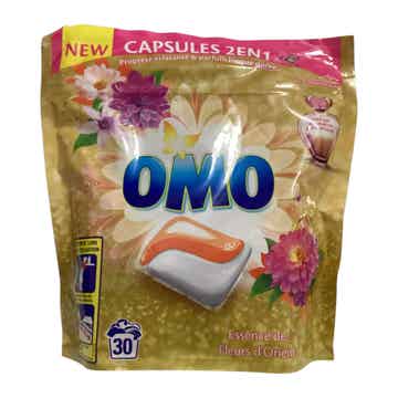 OMO-LESSIVE- 30 CAPSULES - FLEURS D'ORIENT 2 EN 1