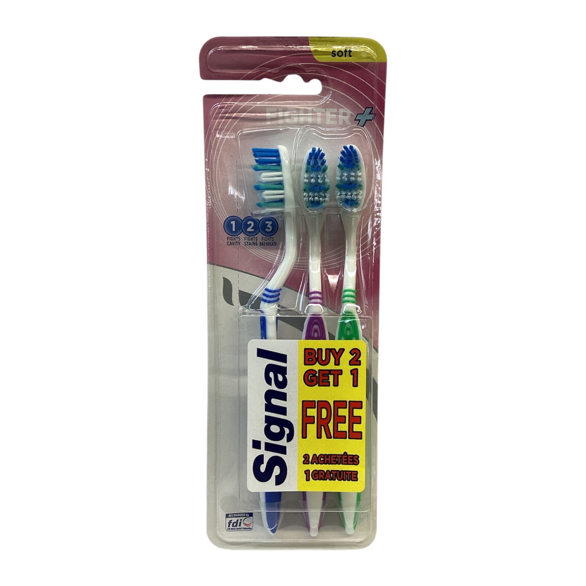BROSSE A DENTS SIGNAL FIGHTER+ SOFT 3 PIECES (DOUCE)