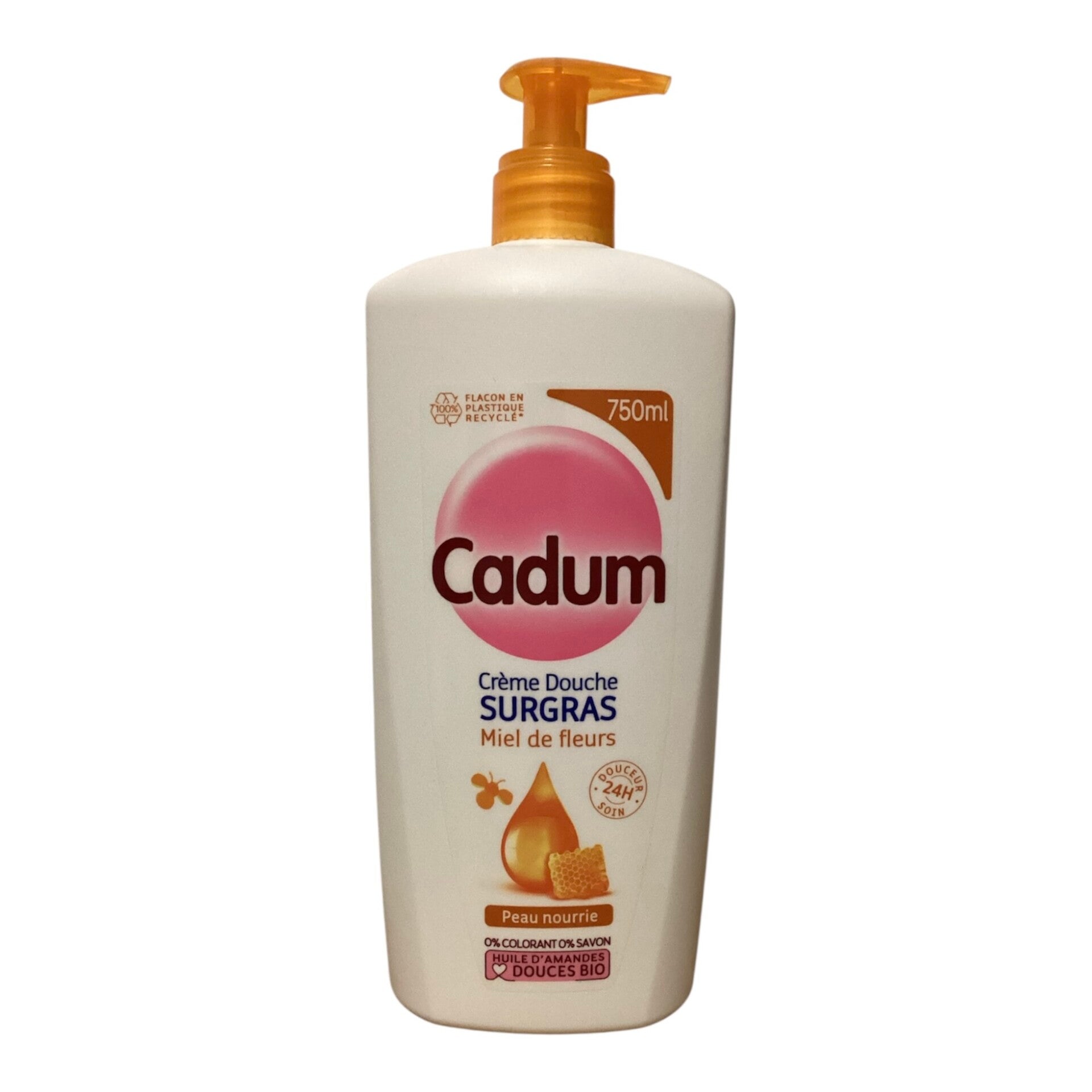 Cadum-Crème Douche SURGRAS Miel de Fleurs à l'huile d'amandes Douces Bio 750ml