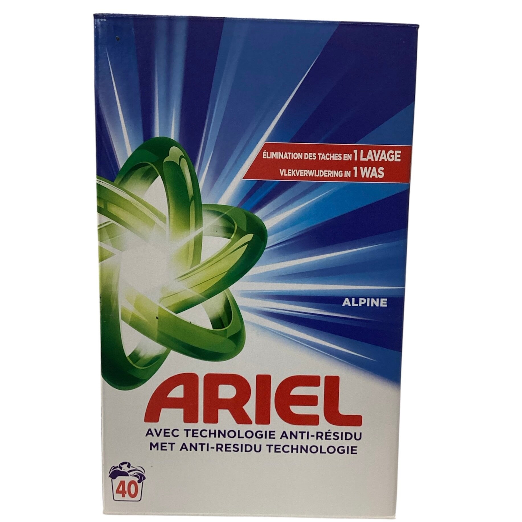 Ariel - Lessive en Poudre- Alpine 40 lavages 2200g