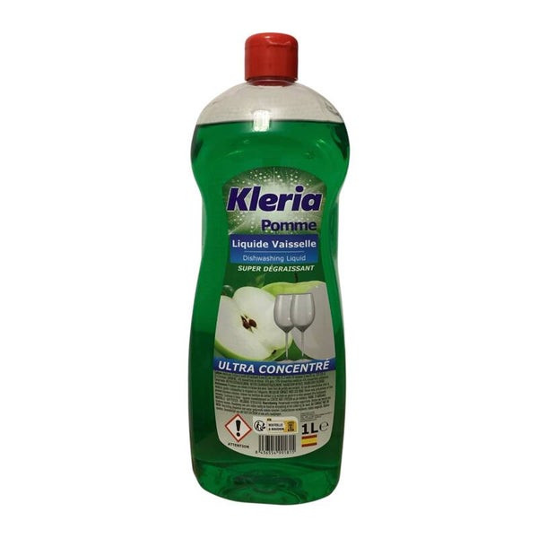 Kleria Liquide Vaisselle Super Dégraissant- Pomme- 1L