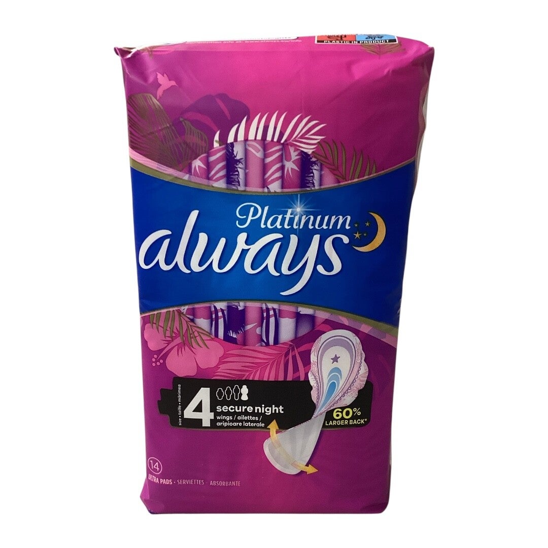 Serviettes hygièniques Always Platinum - taille 4 - x14