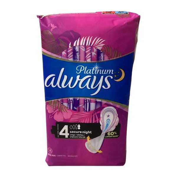 Serviettes hygièniques Always Platinum - taille 4 - x14