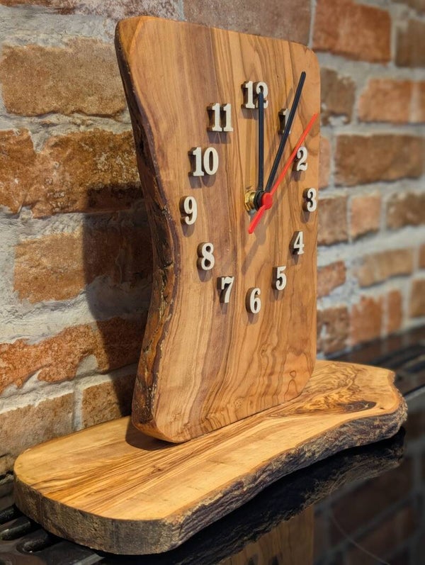 Freestanding Olive Wood Clock