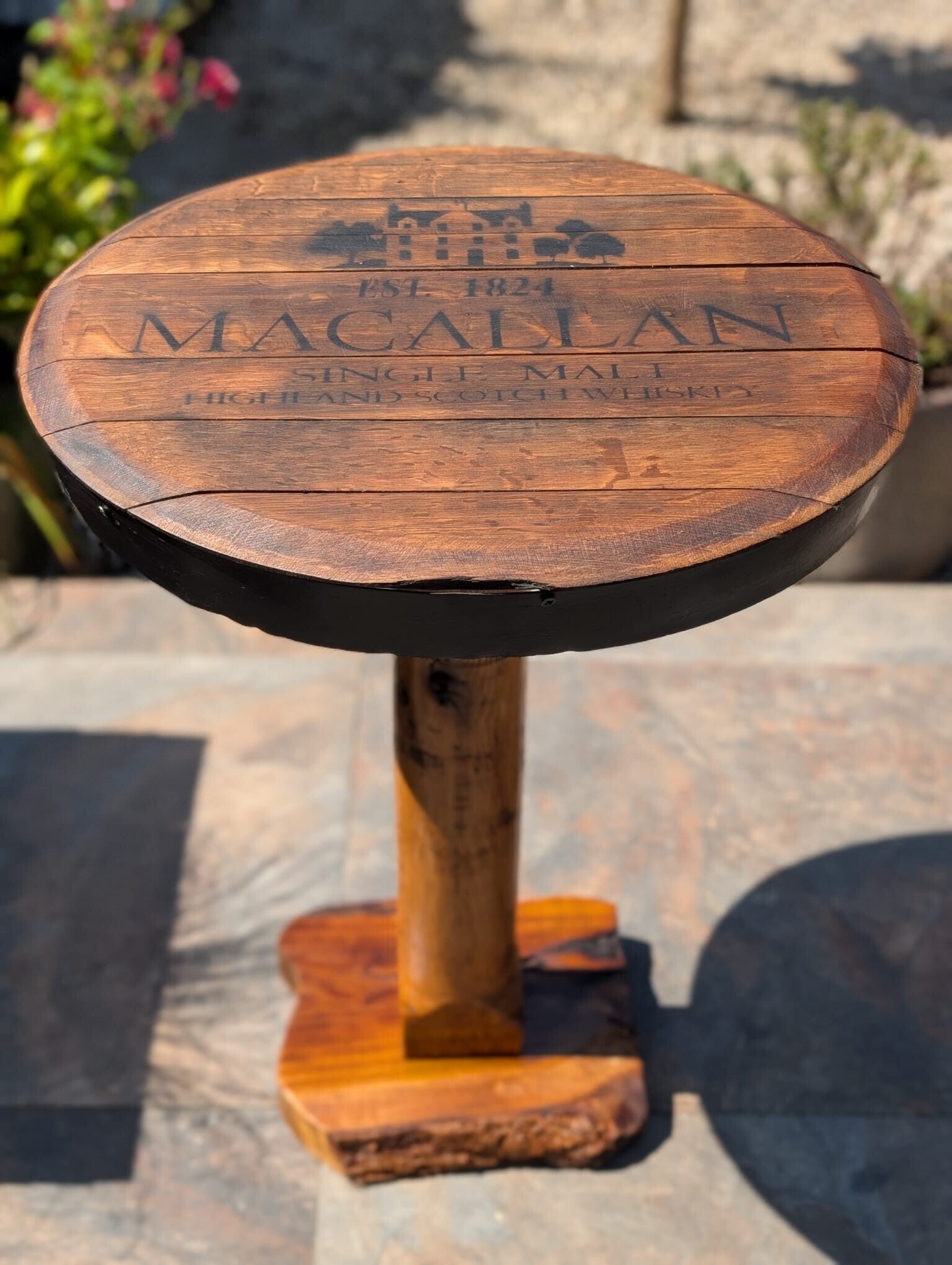 Oak Whiskey Barrel Lid Table (Macallan)