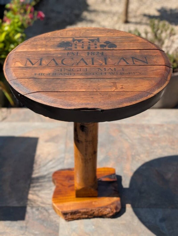 Oak Whiskey Barrel Lid Table (Macallan)