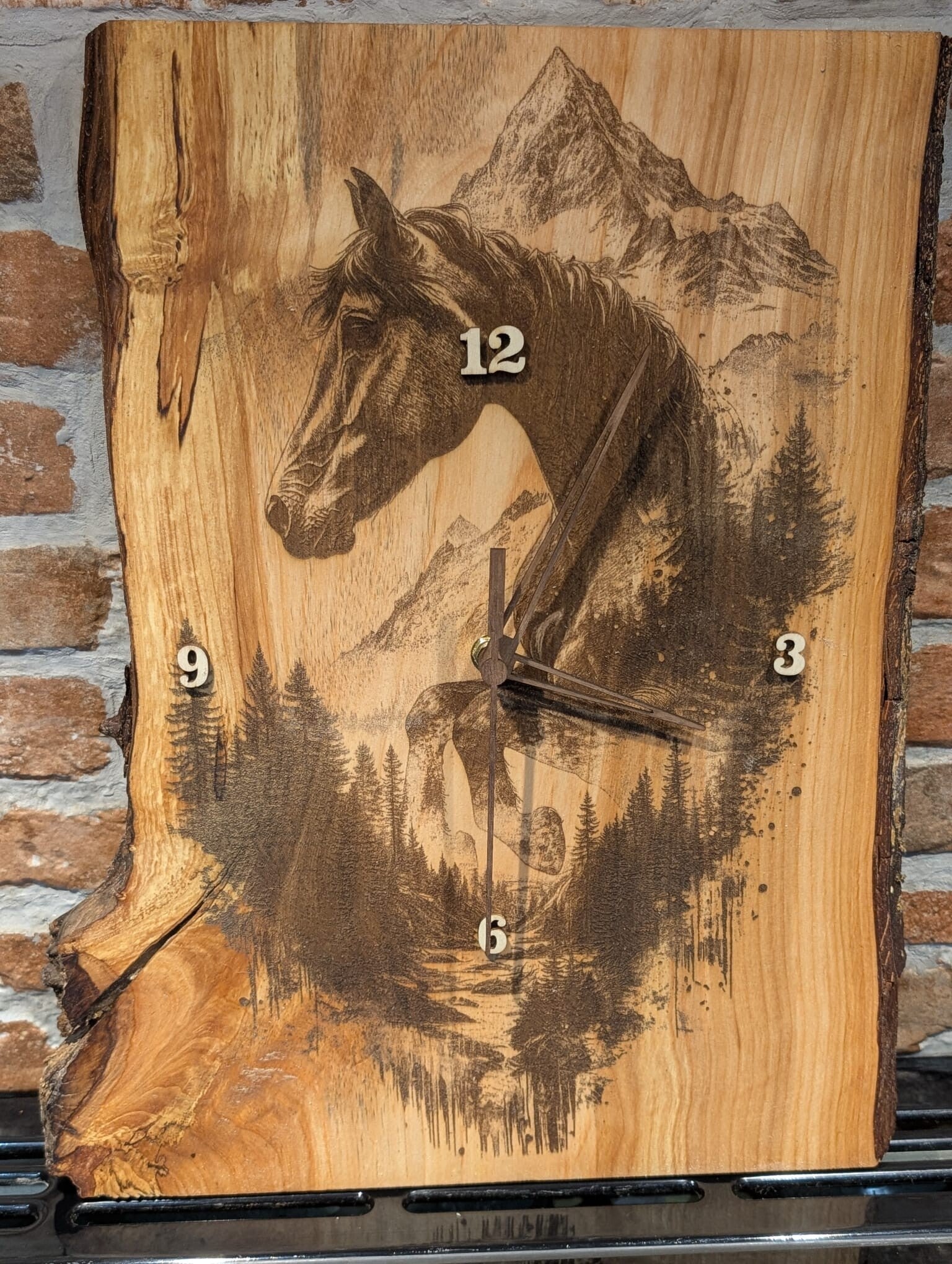 Horse Design Alder Wall Clock