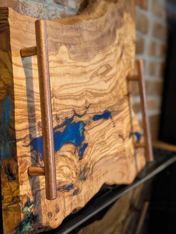 Large Olive Wood & Resin Board