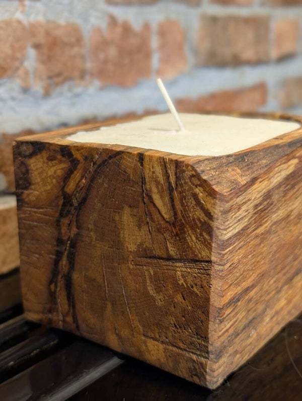 Spalted Elm Candle
