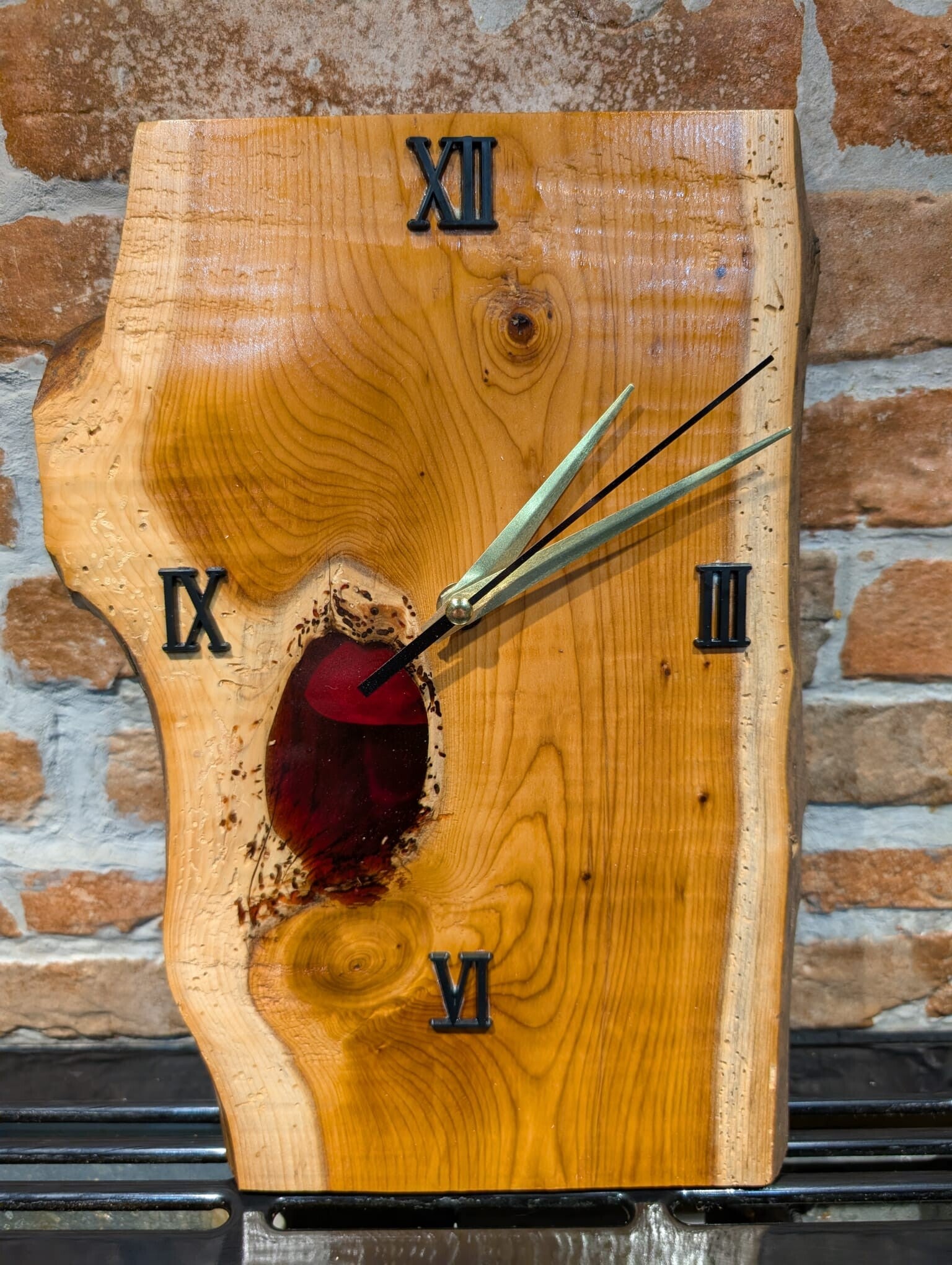 Yew and Resin Wall Clock